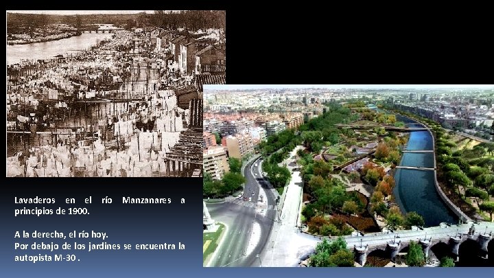 Lavaderos en el principios de 1900. río Manzanares a A la derecha, el río