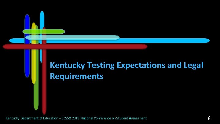Kentucky Testing Expectations and Legal Requirements Kentucky Department of Education – CCSSO 2015 National