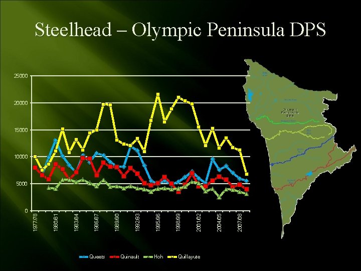 Steelhead – Olympic Peninsula DPS 25000 20000 15000 10000 Queets Quinault Hoh Quillayute 2007/08