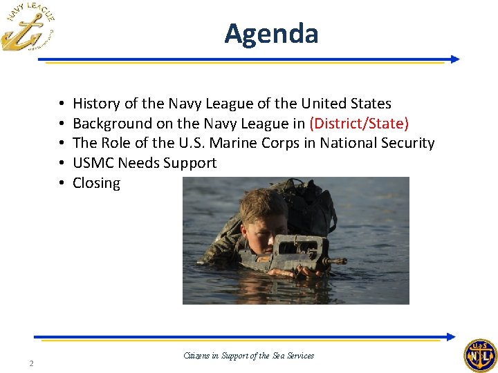 Agenda • • • 2 History of the Navy League of the United States