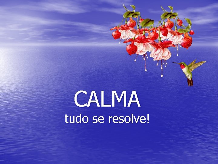 CALMA tudo se resolve! 