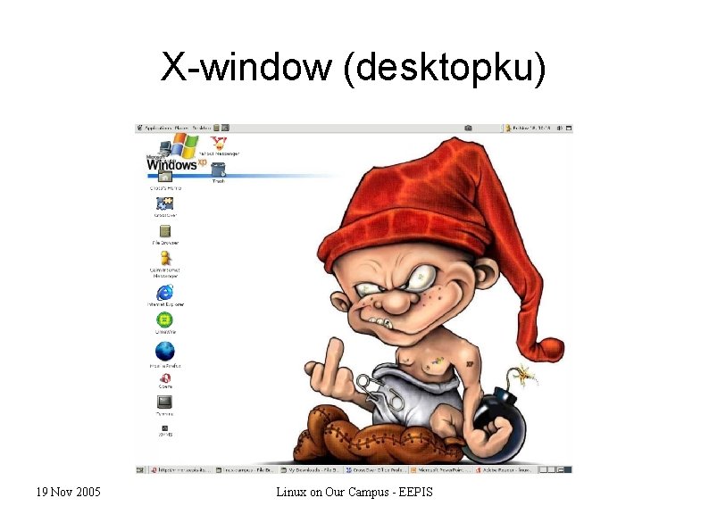 X-window (desktopku) 19 Nov 2005 Linux on Our Campus - EEPIS 