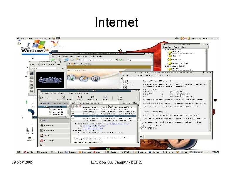 Internet 19 Nov 2005 Linux on Our Campus - EEPIS 