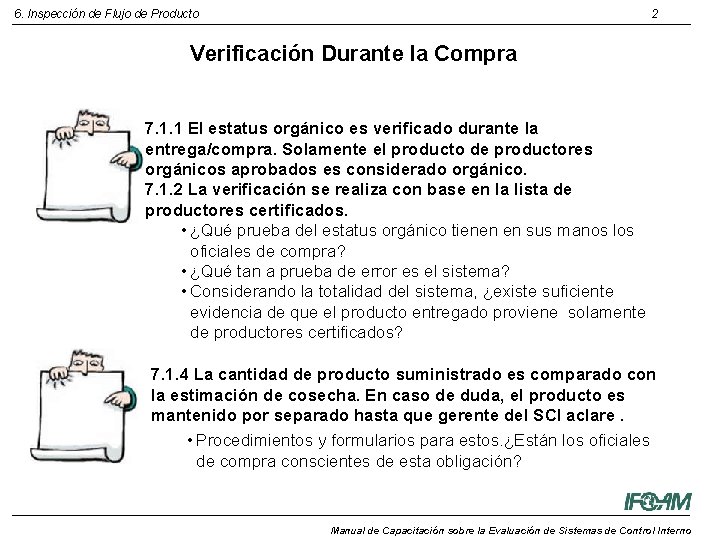 6. Inspección de Flujo de Producto 2 Verificación Durante la Compra 7. 1. 1