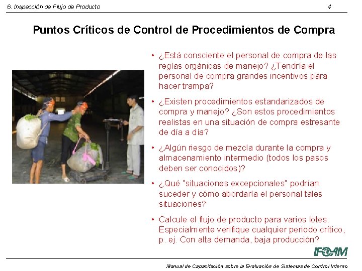 6. Inspección de Flujo de Producto 4 Puntos Críticos de Control de Procedimientos de
