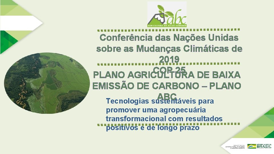 Conferência das Nações Unidas sobre as Mudanças Climáticas de 2019 COP 25 PLANO AGRICULTURA