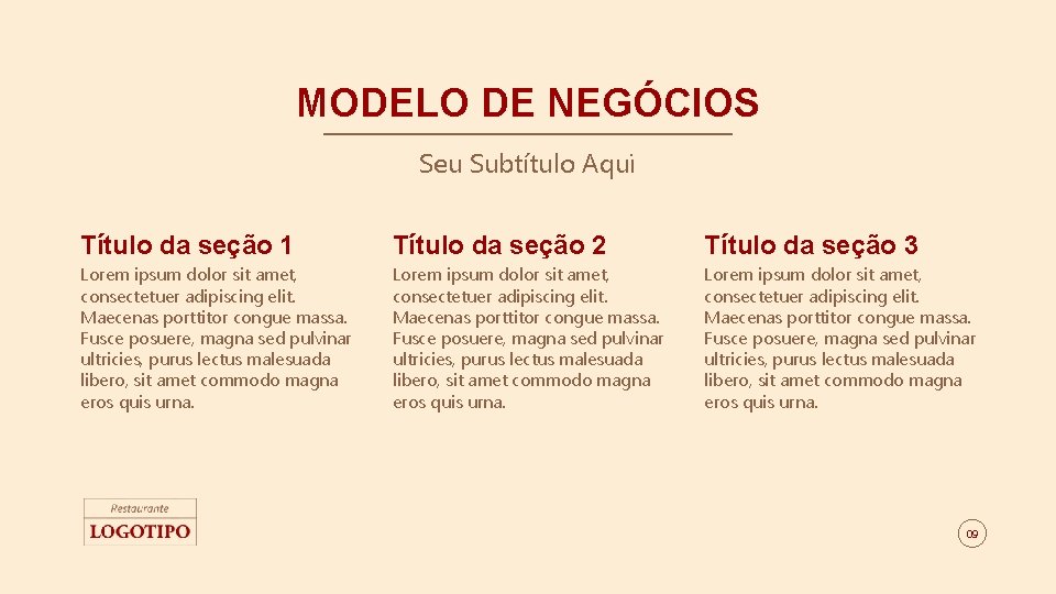 MODELO DE NEGÓCIOS Seu Subtítulo Aqui Título da seção 1 Título da seção 2