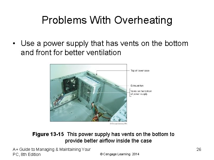 Problems With Overheating • Use a power supply that has vents on the bottom