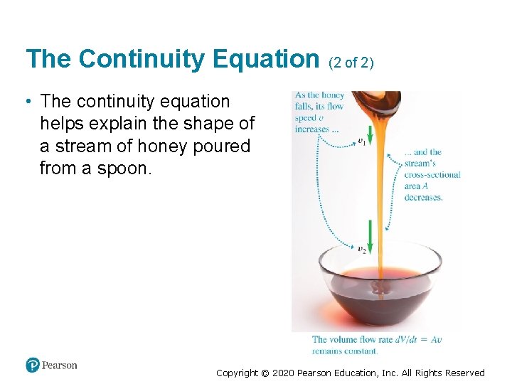 The Continuity Equation (2 of 2) • The continuity equation helps explain the shape