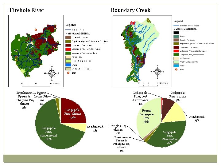 Firehole River Engelmann Pygmy Spruce & Lodgepole Subalpine Fir, Pine climax 1% 2% Lodgepole