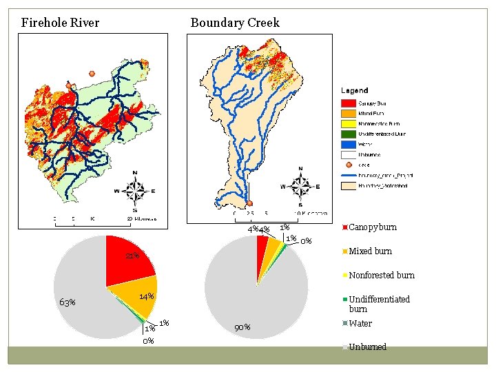 Firehole River Boundary Creek 4%4% 1% 1% 0% Canopy burn Mixed burn 21% Nonforested