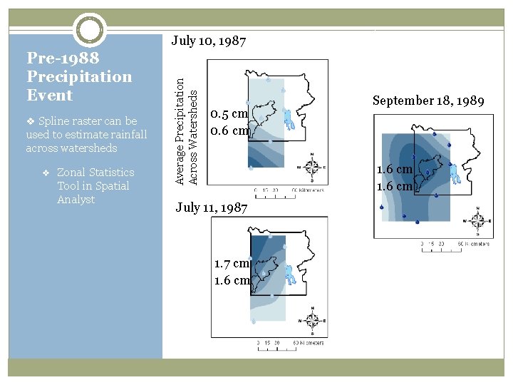 Pre-1988 Precipitation Event v Spline raster can be used to estimate rainfall across watersheds