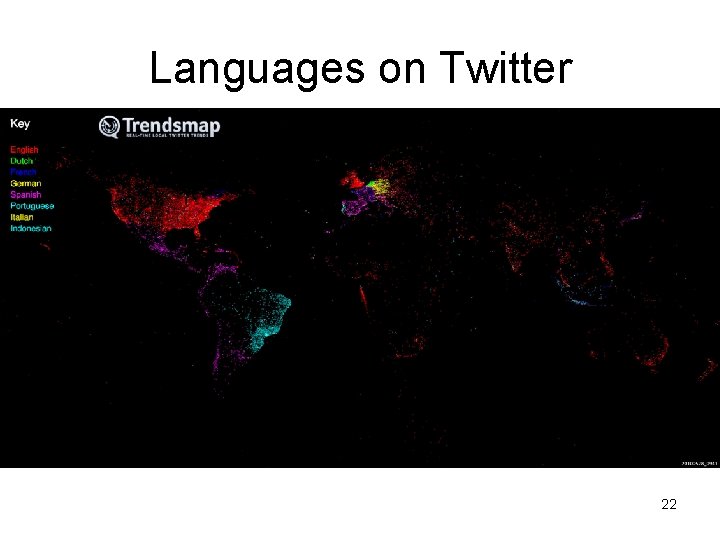 Languages on Twitter 22 