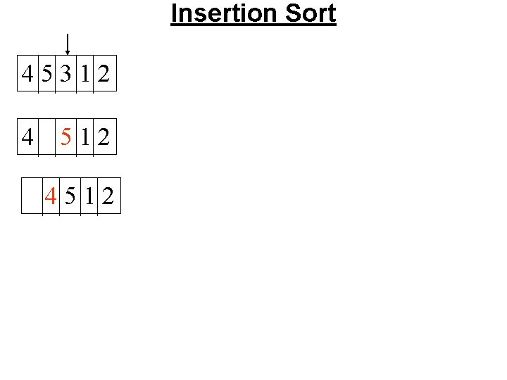 Insertion Sort 45312 4 512 4512 