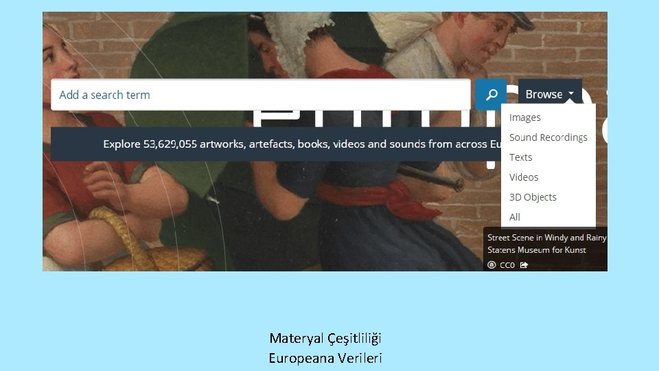 Materyal Çeşitliliği Europeana Verileri 