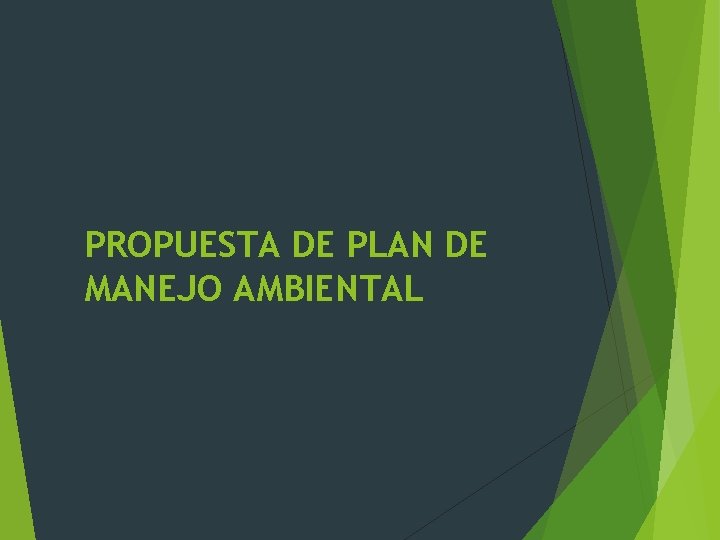 PROPUESTA DE PLAN DE MANEJO AMBIENTAL 