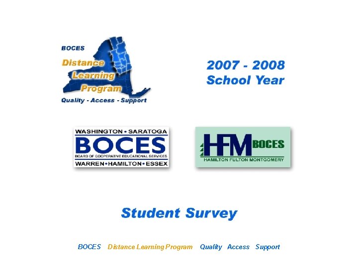 SAN-HFM Distance Learning Project BOCES Student Survey Distance Learning Program 2007 – 2008 School