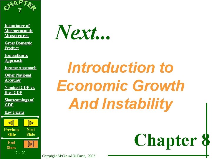 Importance of Macroeconomic Measurement Gross Domestic Product Expenditures Approach Income Approach Other National Accounts