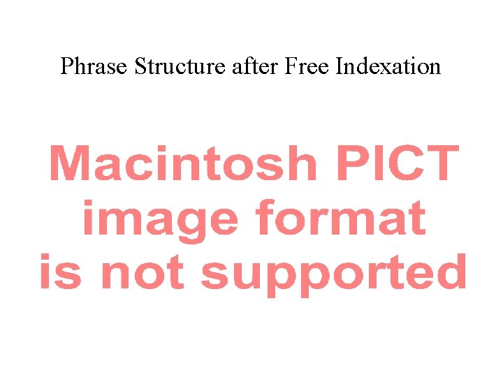 Phrase Structure after Free Indexation 