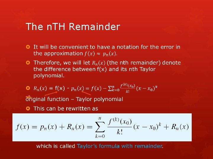 The n. TH Remainder 