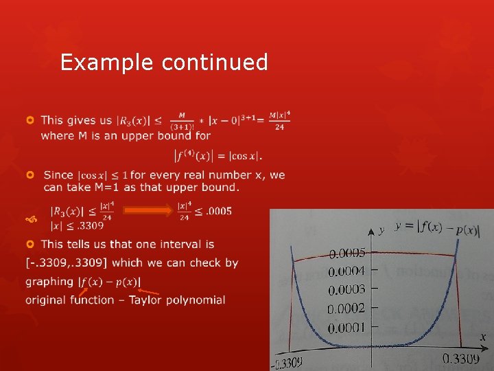 Example continued Example continued