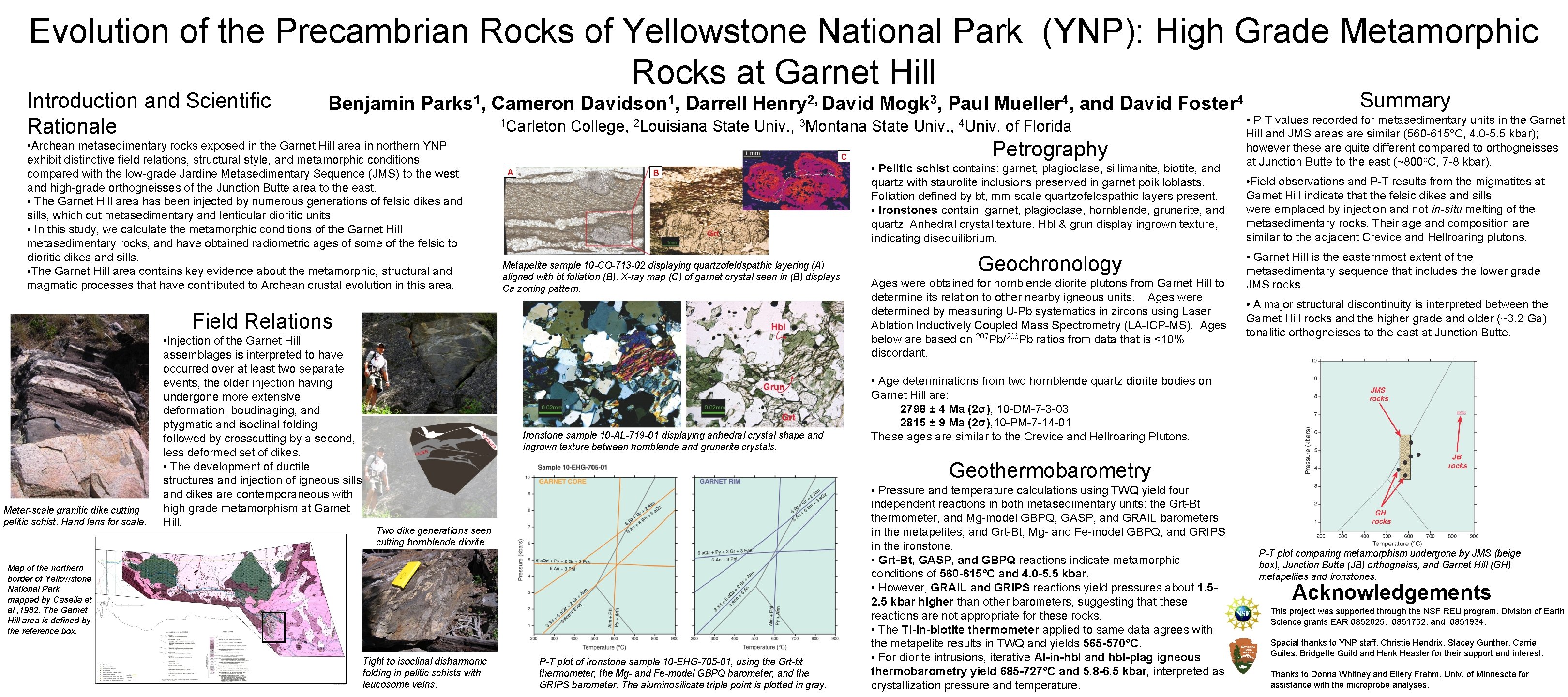 Evolution of the Precambrian Rocks of Yellowstone National Park (YNP): High Grade Metamorphic Rocks