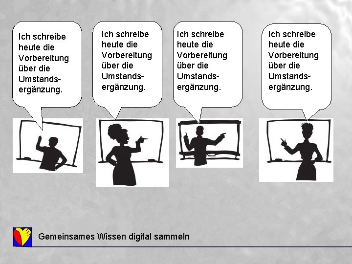 Ich schreibe heute die Vorbereitung über die Umstandsergänzung. Gemeinsames Wissen digital sammeln Ich schreibe