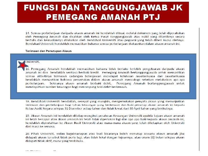 FUNGSI DAN TANGGUNGJAWAB JK PEMEGANG AMANAH PTJ 