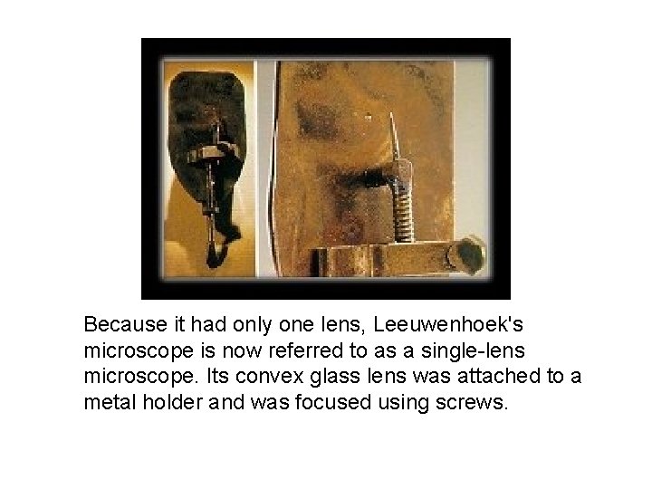Because it had only one lens, Leeuwenhoek's microscope is now referred to as a Because it had only one lens, Leeuwenhoek's microscope is now referred to as a