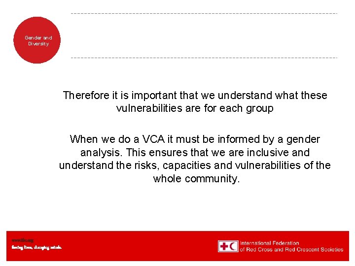 Gender and Diversity Therefore it is important that we understand what these vulnerabilities are