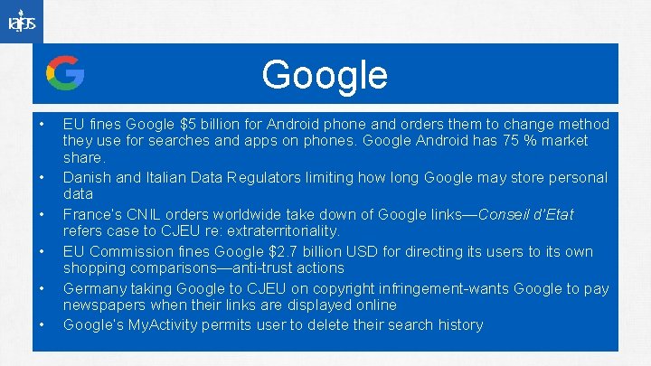 Google • • • EU fines Google $5 billion for Android phone and orders