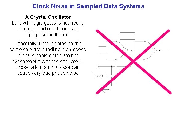 Clock Noise in Sampled Data Systems A Crystal Oscillator built with logic gates is
