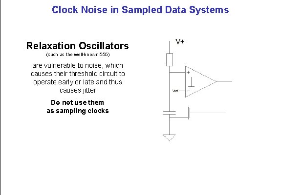 Clock Noise in Sampled Data Systems Relaxation Oscillators (such as the well-known 555) are