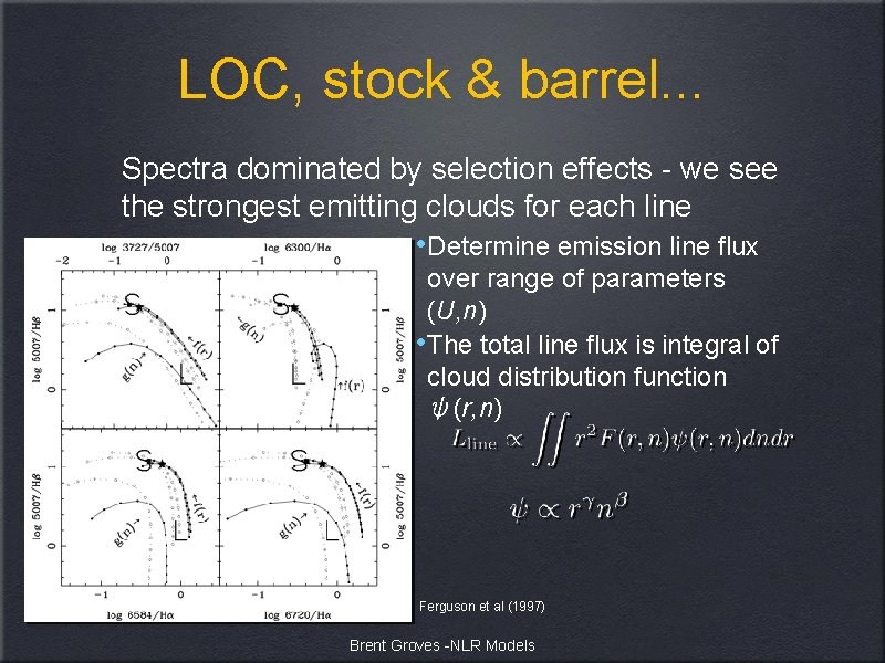 LOC, stock & barrel. . . Spectra dominated by selection effects - we see