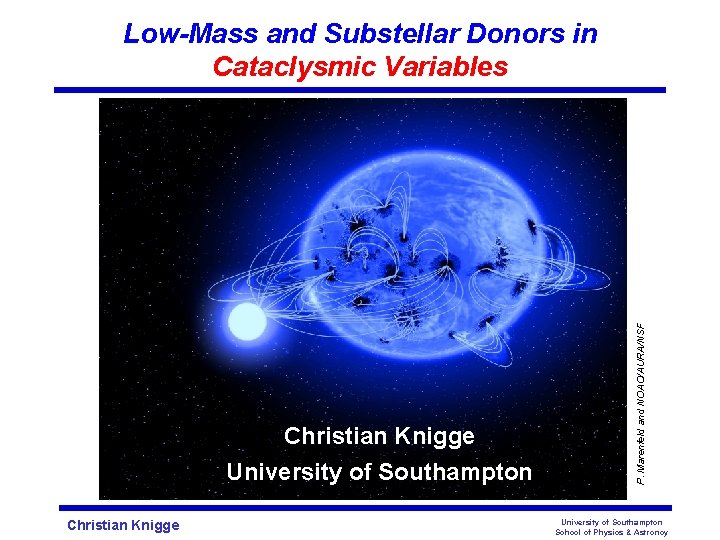 Christian Knigge University of Southampton Christian Knigge P. Marenfeld and NOAO/AURA/NSF Low-Mass and Substellar