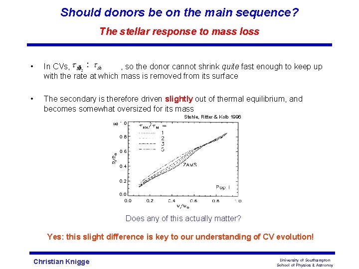 Should donors be on the main sequence? The stellar response to mass loss •