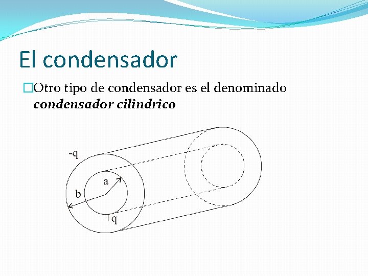 El condensador �Otro tipo de condensador es el denominado condensador cilindrico 