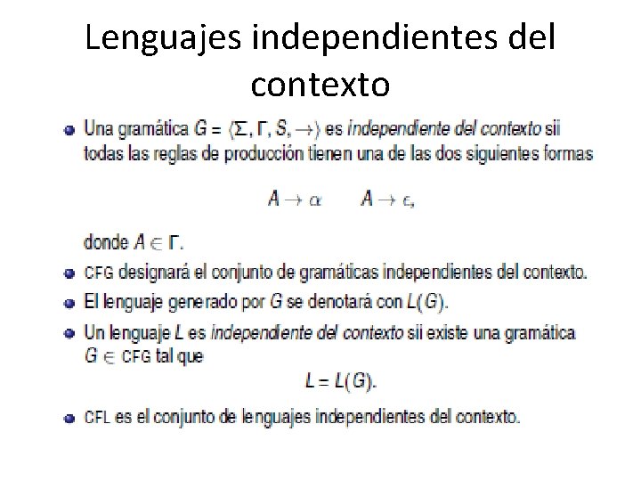 Lenguajes independientes del contexto 