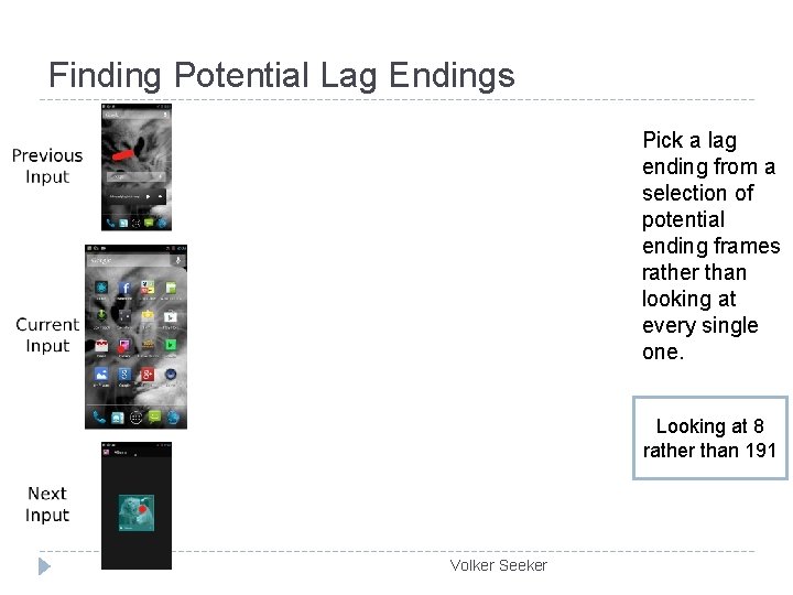 Finding Potential Lag Endings Pick a lag ending from a selection of potential ending