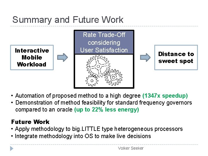 Summary and Future Work Interactive Mobile Workload Rate Trade-Off considering User Satisfaction Distance to