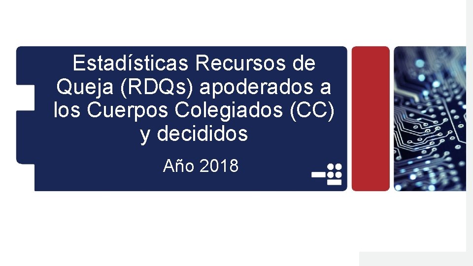 Estadísticas Recursos de Queja (RDQs) apoderados a los Cuerpos Colegiados (CC) y decididos Año