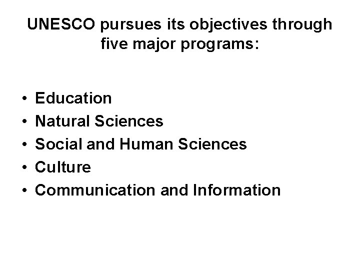 Unesco Science Program The United Nations Educational Scientific and Cultural Organization