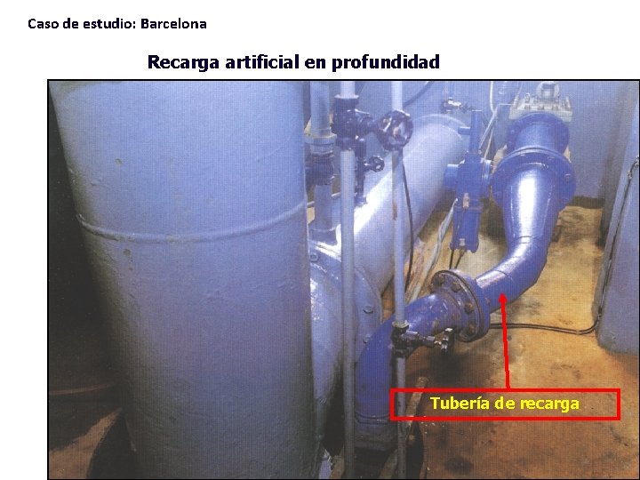 Caso de estudio: Barcelona Recarga artificial en profundidad Tubería de recarga 