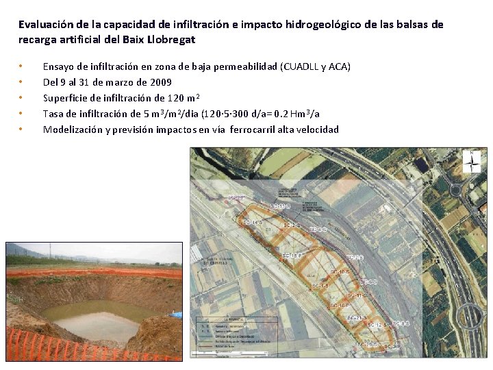 Evaluación de la capacidad de infiltración e impacto hidrogeológico de las balsas de recarga