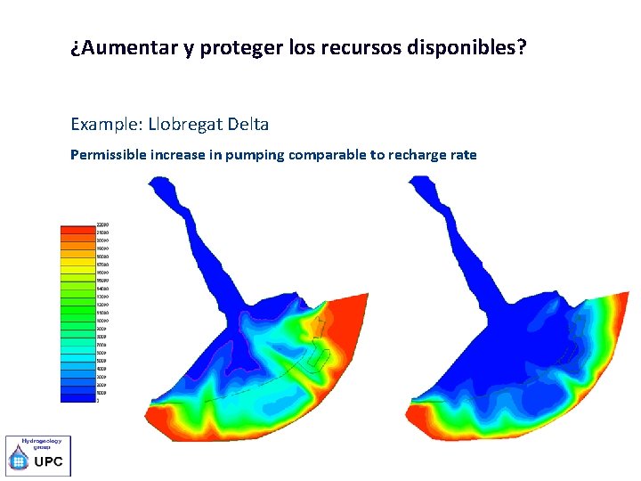 ¿Aumentar y proteger los recursos disponibles? Example: Llobregat Delta Permissible increase in pumping comparable