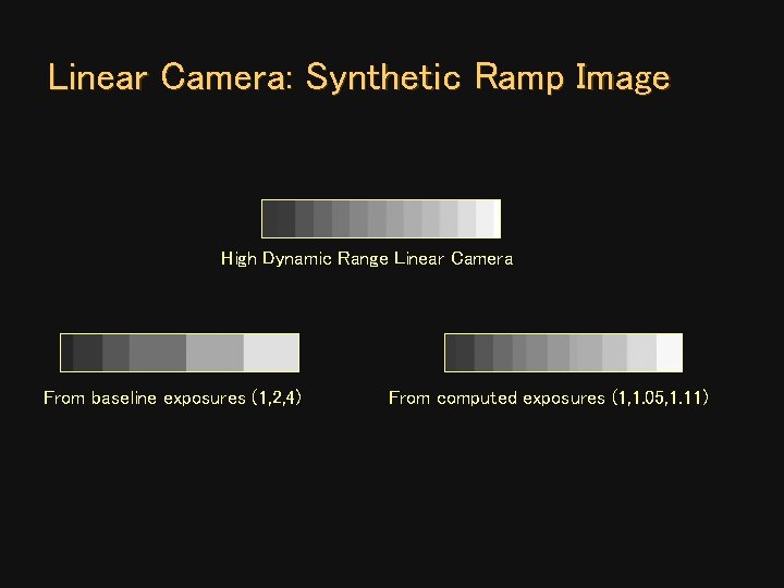 Linear Camera: Synthetic Ramp Image High Dynamic Range Linear Camera From baseline exposures (1, Linear Camera: Synthetic Ramp Image High Dynamic Range Linear Camera From baseline exposures (1,