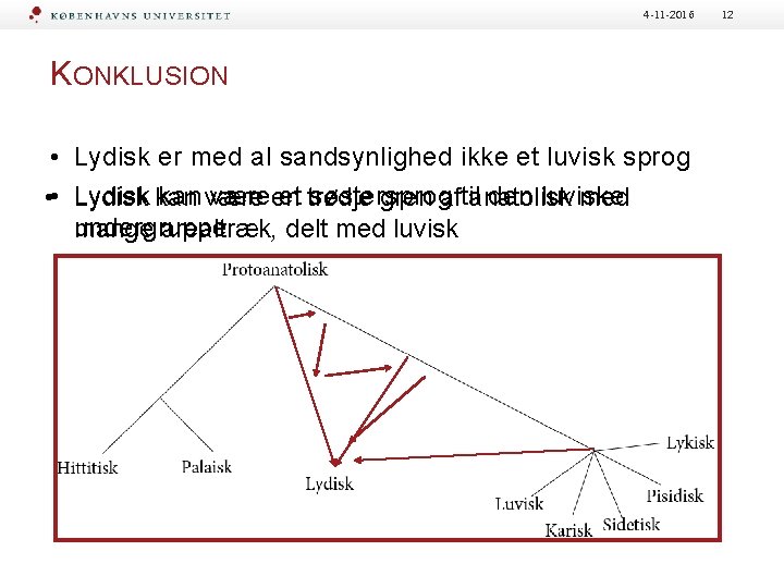 4 -11 -2016 KONKLUSION • Lydisk er med al sandsynlighed ikke et luvisk sprog