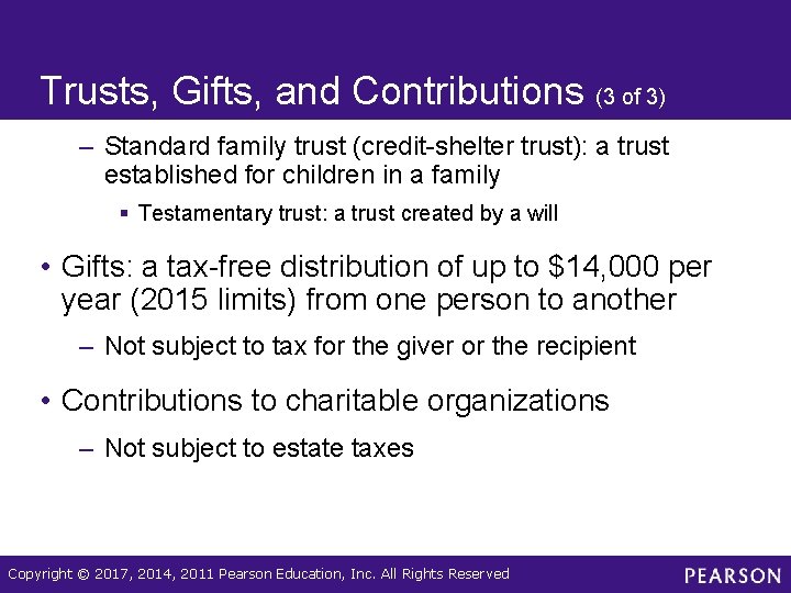 Trusts, Gifts, and Contributions (3 of 3) – Standard family trust (credit-shelter trust): a