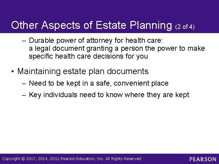 Other Aspects of Estate Planning (2 of 4) – Durable power of attorney for