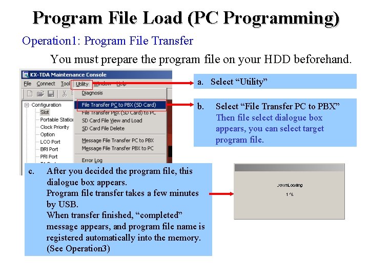 Program File Load PC Programming Operation 1 Program